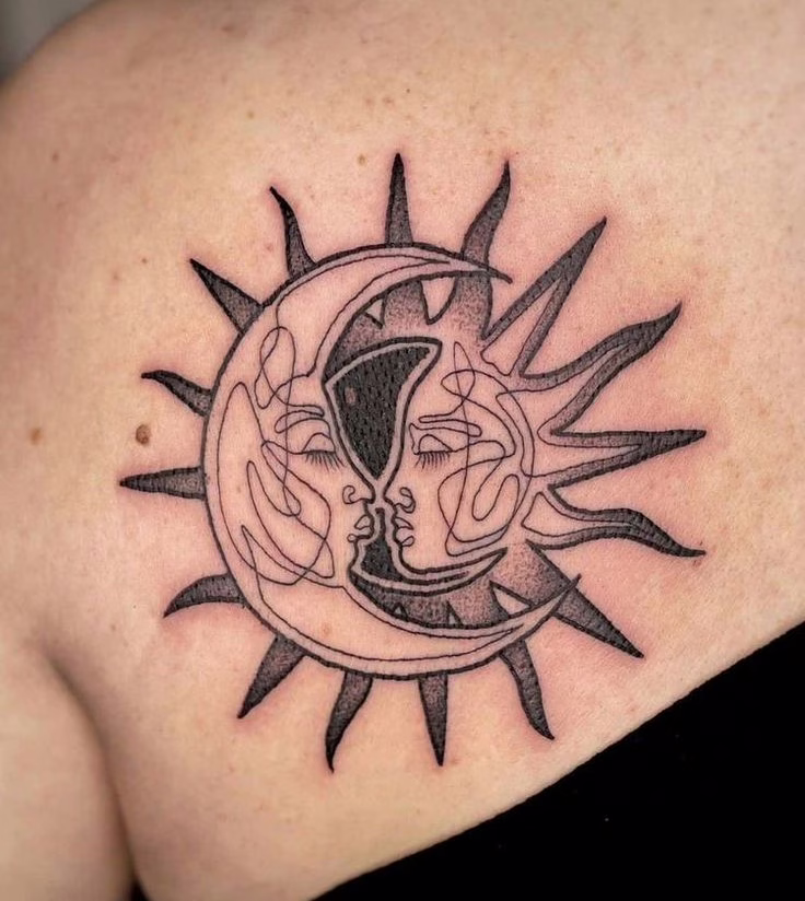 tatuaje sol y luna
