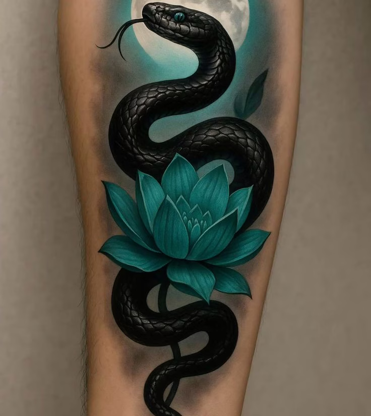tatuajes serpiente pierna