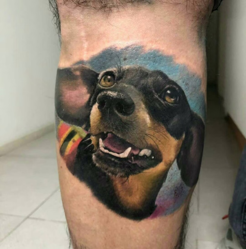 tatuaje perro realista
