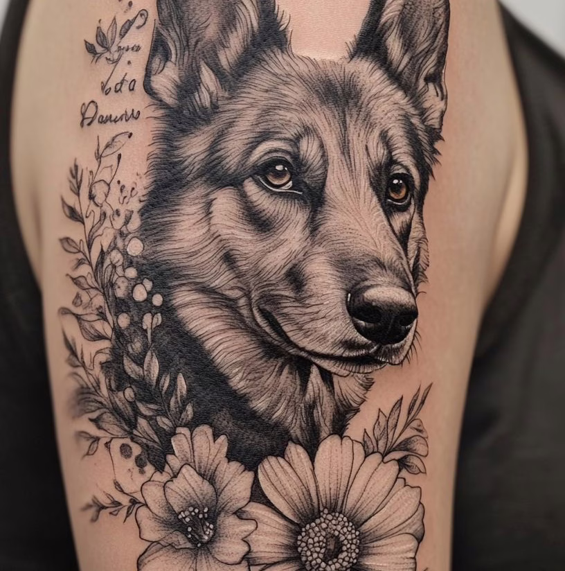 tatuaje perro realista