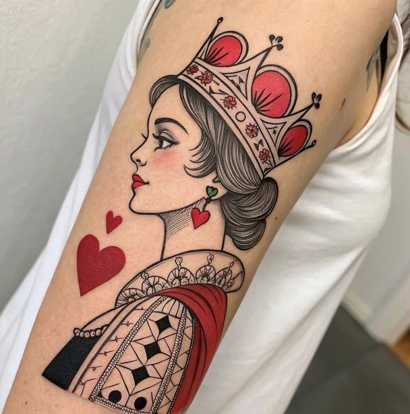 tatuaje reina de corazones