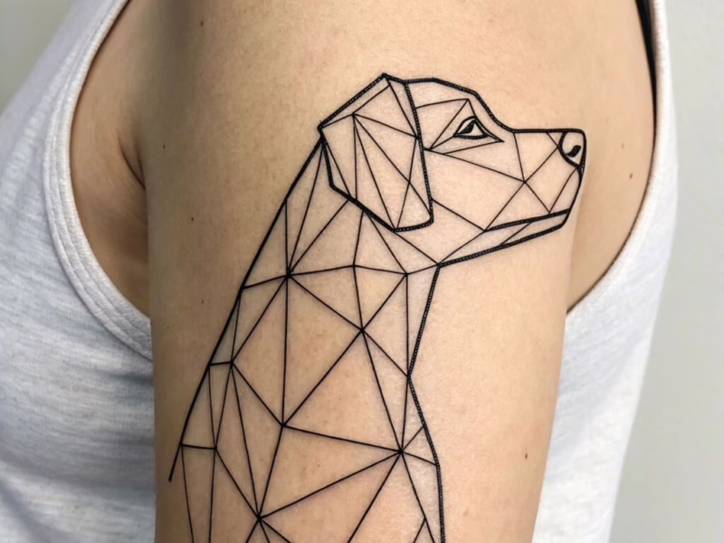 tatuaje perro geometrico