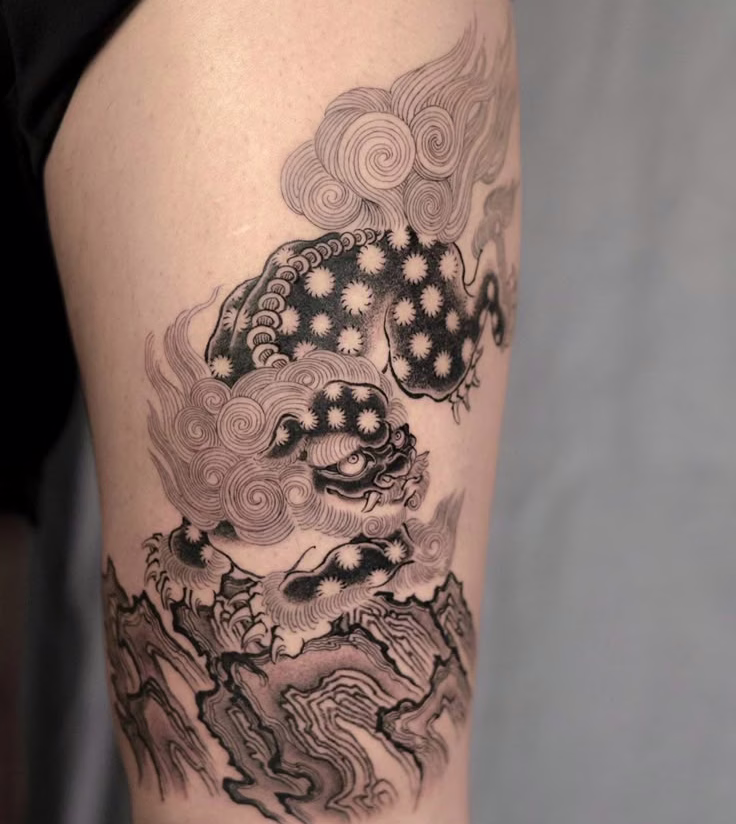 tatuaje perro de fu