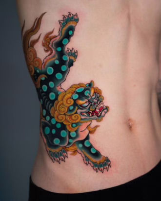 tatuaje perro de fu