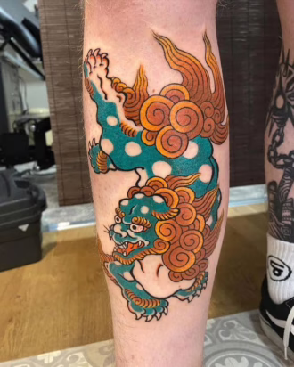 tatuaje perro de fu