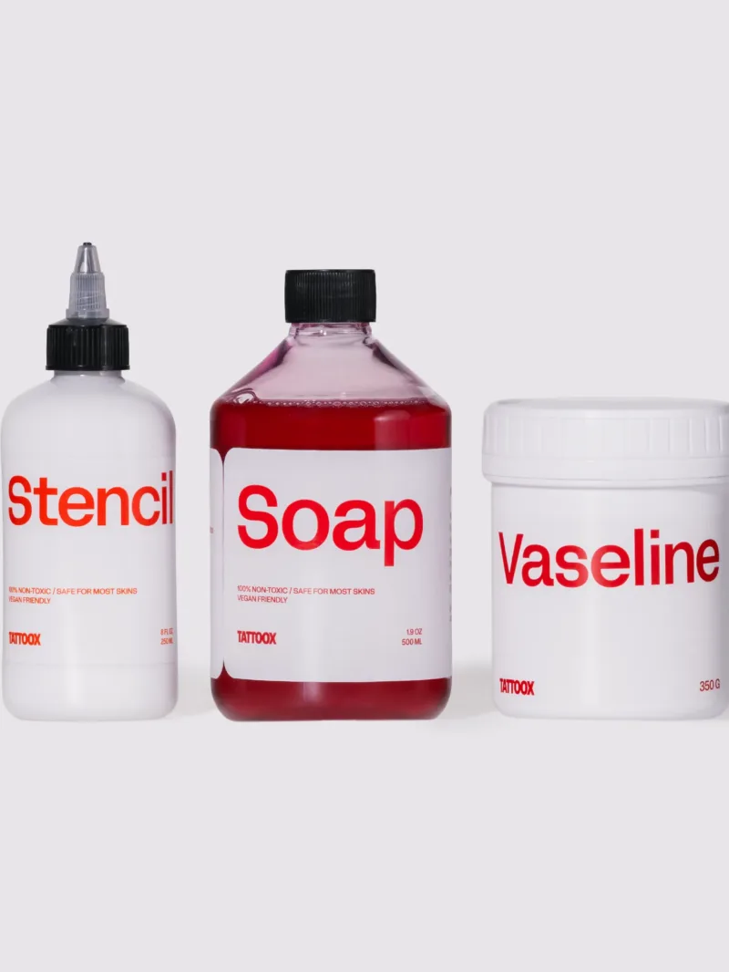 stencil, soap and vaseline tattoo